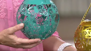 Solar LED Cutout Design Hanging Lantern by Evergreen on QVC