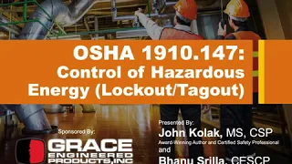 Webinar VOD | OSHA 1910.147 - Control of Hazardous Energy (Lockout/Tagout)