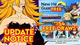 154 FREE DRAWS!! *FREE* CAMILLA AND MATRONA!! UPDATE NOTICE!! | Seven Deadly Sins: Grand Cross