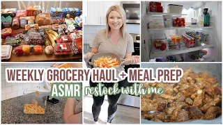 WEEKLY GROCERY HAUL + MEAL PLAN | HEALTHY MEAL PREP | FRIDGE RESTOCK ASMR STYLE