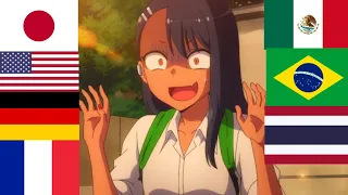 Nagatoro empuja al Senpai en diferentes doblajes