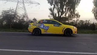 Safari rally cars arriving in Naivasha for WRC. Siren sound effect