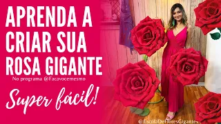 como fazer a rosa gigante em eva super fácil! para iniciantes