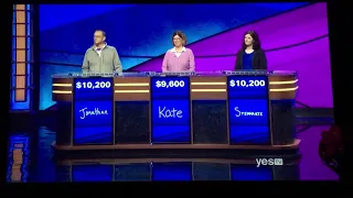 Double Jeopardy, contestant makes it a 3-way tie for the lead...or for 3rd place (3/21/19)