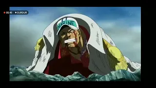 One Piece-Ace'in ölümünden sonra Shirohige ortalığı ve akainuyu paramparça ediyor