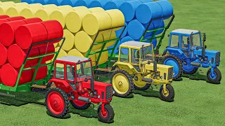 Bales Of Colors - Grass Job With Just 3 Wheels Tractors - Farming Simulator