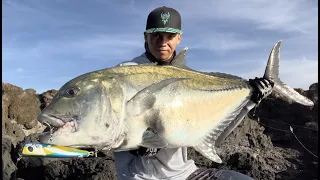 Lanai Plugging, 53 Lbs GT Ulua!