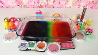 Rainbow vs Glitter - ASMR Slime Mixing Makeup Eyeshadow 12 Oddly Satisfying and Relaxing