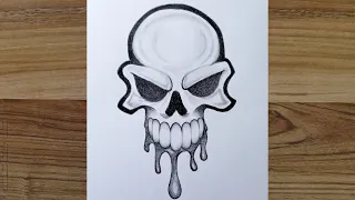 easy drawing for beginners | how to draw skull | karakalem çizimleri | pencil sketch