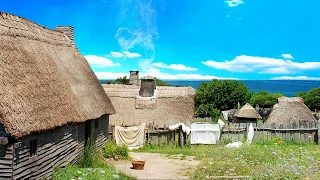 Ambience/ASMR: 17th Century Seaside Village & Ocean Waves, 4 Hours