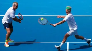 Roger Federer/Sania Mirza vs Bruno Soares/Daniela Hantuchova IPTL Delhi 201#subscribe #viralvideo