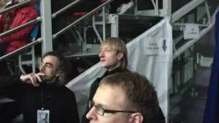 Plushenko - so cute (before performance at Gala 2009 Rostelecom Cup)