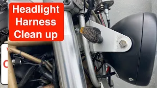 Ducati Monster headlight wiring harness clean up