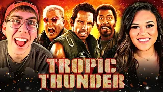 Are We Cringing Or Laughing? First Time Watching TROPIC THUNDER (2008) [REACTION] Movie Reaction