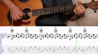 How to Play the Chords to He'll Have to Go by Jim Reeves on Guitar with TAB- Tune Half Step Down