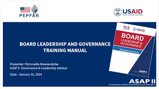 Board Leadership and Governance Training Manual Webinar Part 2