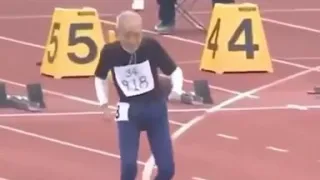 102 year old man runs race ❤️👏 Literally he won the race of his life today and great msg to everyone