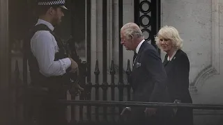 King Charles meets mourners outside Buckingham Palace