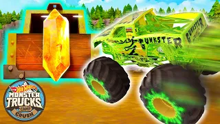 Hot Wheels Monster Trucks Take On Gunksters TREASURE HUNT! 🌎📍 - Cartoons for Kids | Hot Wheels