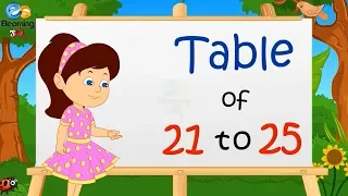 Learn Multiplication - Table of 21 to 25 | Elearninng studio