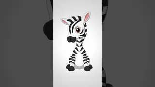 How to draw Baby Zebra cartoon step by step