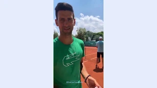 Novak  Djokovic and Grigor Dimirov Practice