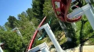 Ninja front seat on-ride HD POV Six Flags Magic Mountain