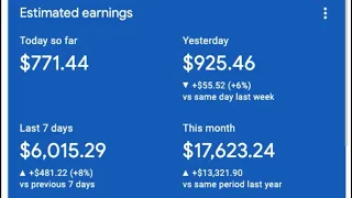 My adsense earnings $500 to $900 daily : How I do it