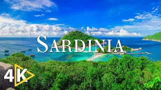 FLYING OVER SARDINIA (4K UHD) - Calming Music With Stunning Beautiful Nature - 4K Video Ultra HD