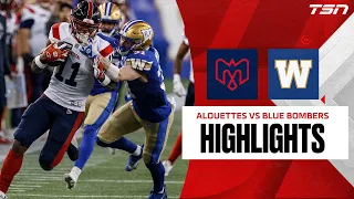 Montreal Alouettes vs. Winnipeg Blue Bombers | CFL Highlights