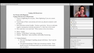 Coping with Cancer Recurrence