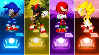 Sonic Exe 🆚 Shadow  Exe 🆚 Knuckles Exe 🆚 Super Sonic Fleetway || Tiles Hop Gameplay 🎯