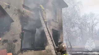 Возгорание в расселенном доме барачного типа по улице Баумана в городе Йошкар-Оле