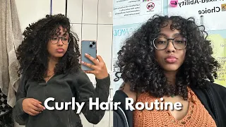 2023 Curly Hair Routine 3a/3b (bangs, finger coiling, definition & volume)