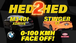 BMW M340i xDrive Vs Kia Stinger GT Under 5s 0 100 Kmh FACE OFF!