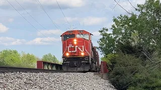 CN 5783 leads rare CN CWR (Continuous Welded Rail) Train through Glendale Heights IL on Starwars Day