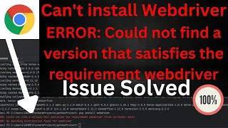 How to fix Could not find a version that satisfies the requirement webdriver | Chrome Webdriver