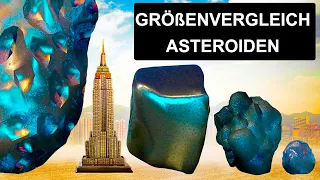 Kaum bekannte Asteroiden nach ihrer Größe