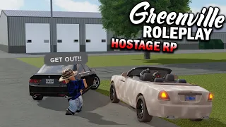 TAKING PEOPLE HOSTAGE!! (BIG POLICE CHASE) || ROBLOX - Greenville