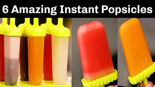 6 Instant Popsicles in 6 minutes | ६ तरीके के झटपट आइसक्रीम | How to make Ice Lolly |KabitasKitchen