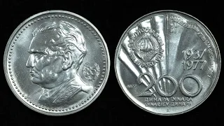 200 динаров Югославия 1977г.100-летие Иосипа Броз Тито. 200 dinar Yugoslavia 1977. Iosip Broz Tito