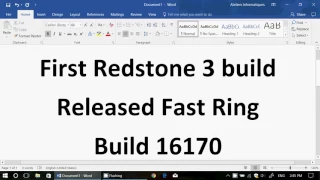 Surprise Release of the First Redstone 3 build 16170 Fast Ring April 7th 2017