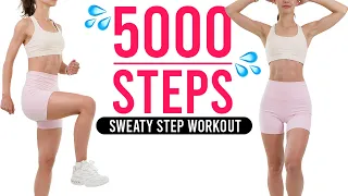 SWEATY Walk at Home: 5000 Steps in 30 Minutes - step workout to burn calories #walkathome