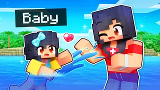 Teaching My BABY to SWIM In Minecraft!