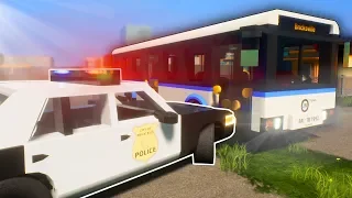 POLICE CHASE BUS! - Brick Rigs Multiplayer Gameplay - Lego City Police Roleplay