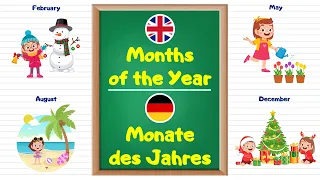 Learn Months of the Year in German Language for Kids and Beginners.