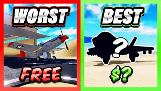 RANKING EVERY SINGLE PLANE In War Tycoon!