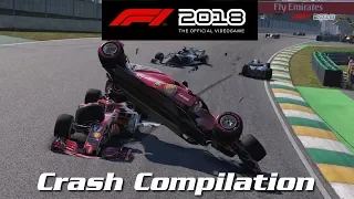 F1 2018 Game - Crash Compilation