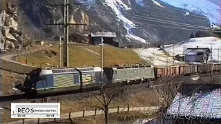 1997 [SDw] BLS North Ramp p1 - Tellenburg to Mitholz - AMAZING classic BLS & SBB - 19 trains 14 min!