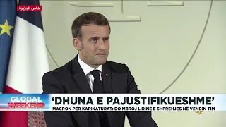 ''Dhuna e pajustifikueshme'', Macron për karikaturat: Do mbroj lirinë e shprehjes në vendin tim